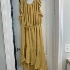 NWT - mustard yellow hi-low dress